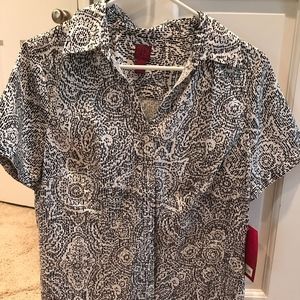 Black and white Blouse/top short sleeve